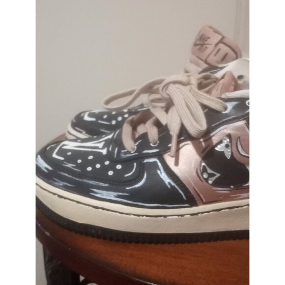 Women's Sz 8 Youth 6.5Y Louis Vuitton x Nike Air Force 1 Painted 877083 901 - Picture 8 of 14